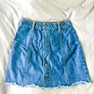 Harper denim button up skirt